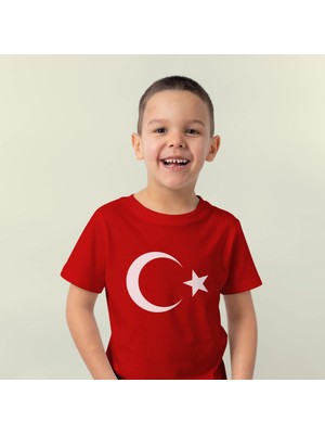 Unisex 23 Nisan 29 Ekim 19 Mayıs Gösteri Kostüm ve Türk Bayraklı Ay Yıldızlı Tişört