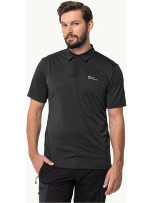 Jack Wolfskin Pack Go Polo Erkek Siyah Polo Tişört