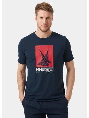 Helly Hansen Hp Race Graphic Erkek Mavi Tişört