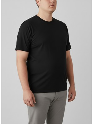 Balkonda Erkek Tişört Battal Büyük Beden 6'lı Paket Basic Pamuklu Sıfır Yaka - Berrak