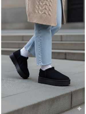 Zerenyus Mitay Premium Siyah Süet Kadın Bot