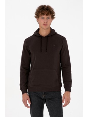 U.S. Polo Assn. Erkek Koyu Kahverengi Basic Sweatshirt 50313720-VR084
