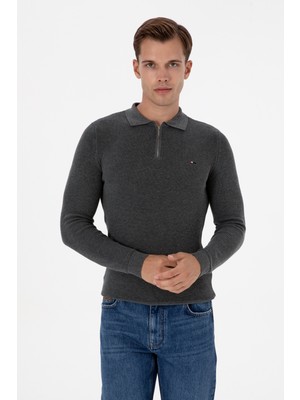 U.S. Polo Assn. Erkek Antrasit Melanj Basic Kazak 50313685-VR081