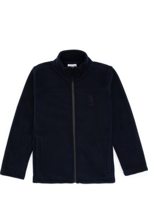 U.S. Polo Assn. Kız Çocuk Açık Lacivert Fermuarlı Polar Sweatshirt 50317875-VR059