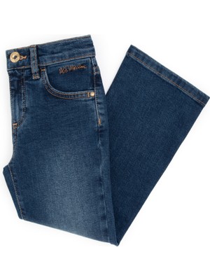U.S. Polo Assn. Kız Çocuk Mavi Slim Flare Fit Jean Pantolon 50317872-DN0022