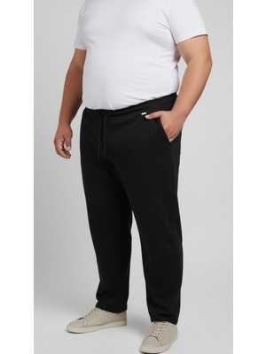 Balkonda Erkek Eşofman Altı Battal Büyük Beden Cepli Pamuklu Düz Paça Rahat Kalıp