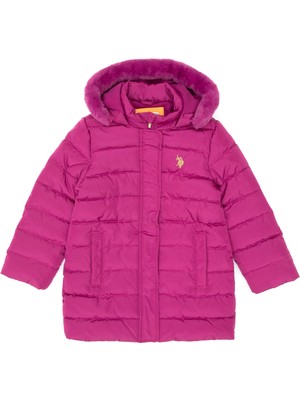 U.S. Polo Assn. Kız Çocuk Kapüşonlu Fuşya Kaban 50313175-VR023