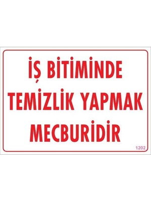 Temizlik Düzen Uyarı Levhası 25X35 KOD:1202