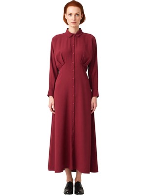 Ersefa Kadınlar Için Düz Dokuma Gömlek Elbise Reglan Kol ve Maxi Boy Ile Tüm Sezon Konforu Sunar Kaliteli