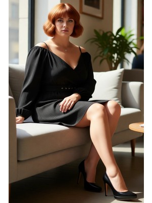 FRM Kadın V Yaka Düşük Omuz Kemerli A Form Mini Elbise Cool Comfort Tarzı Ilkbahar Sonbahar Kaliteli