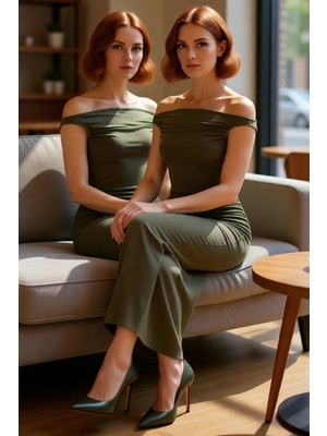 FRM Kadın Modern Haki Bodycon Maxi Elbise Şık Gece Kokteyl Davetleri Için Konforlu Zarafet Kaliteli