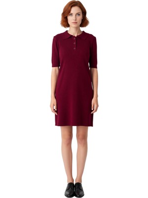 Ersefa Kadın Triko Mini Elbise Polo Yaka Kısa Kol Detayıyla Günlük Stilinize Yenilik Katın. Kaliteli