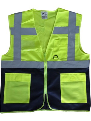 Yönetici Ikaz Yeleği Sarı/lacivert Xl Beden