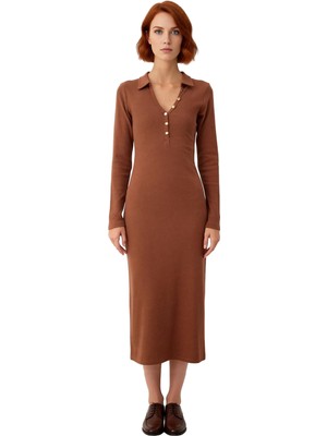 Ersefa Kadınlar Için Düz Desen Uzun Kollu Maxi Örme Elbise Bodycon Kesimiyle Kış Stilinizi Yansıtır