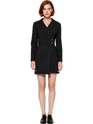 Ersefa Kadınlara Özel Kruvaze Kesim Uzun Kollu Mini Ceket Elbise Business Ortamı Için Idealdir Kaliteli