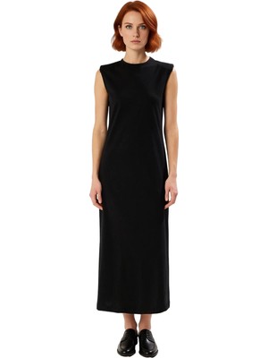 Ersefa Kadın Kolsuz A Kesim Maxi Elbise Vatka Detaylı Yüzde Yüz Pamuk Örme Yazlık Günlük Şık Tasarım