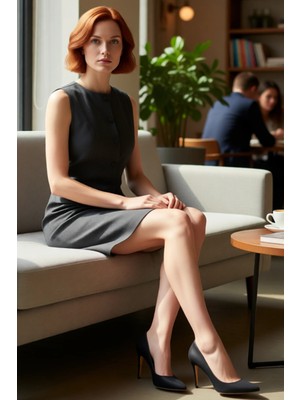 FRM Kadın Kolsuz Antrasit Düz Gömlek Elbise Kısa Boy Ofis Şıklığı Için Çağdaş Tasarım Kaliteli