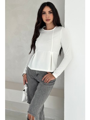 Noa Noa Kadın Volanlı Dikiş Detaylı Premium Bluz – Vücut Şekillendirici & Modern Kesim