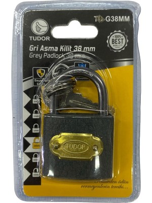 Ennalbur Tudor 38 mm Kısa Gri Asma Kilit