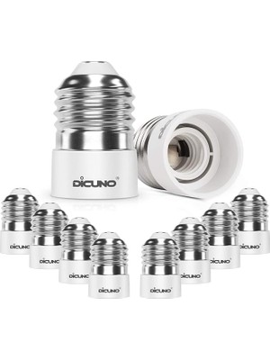 E27 E14 Lamba Duyu Dönüştürücü, Adaptör Duyu Büyük Edison Dişli, E27 Ila E14, Isıya Dayanıklı, LED Lamba, Ampul ve Cfl Ampul Için, 10'lu Paket
