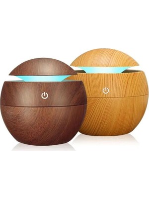 Home 130 ml Hava Nemlendirici, Uçucu Yağ Aromaterapi Makinesi, Ev, Yatak Odası ve Ofis Için Yedi Renkli Işık ile Aroma Hava Difüzörü (Koyu Kahve)