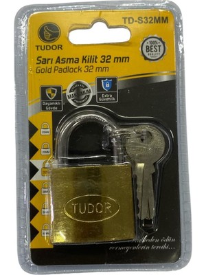 Ennalbur Tudor 32 mm Sarı Asma Kilit