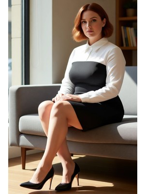 FRM Kadın Gömlek Yaka Renk Bloklu Bodycon Mini Elbise Uzun Kollu Şık ve Modern Tasarımıyla Iş Özel