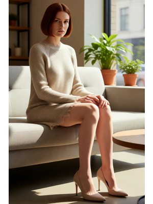 FRM Kadın Konforlu Selanik Örgü Mini Triko Elbise Shift Kalıp Akıtma Detaylı Reglan Kol Bisiklet Yaka