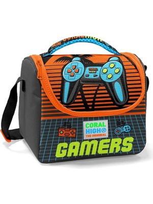 High Ilkokul Beslenme Çantası - Erkek Çocuk - Gri Kırmızı Gamers