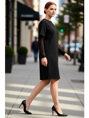 PayBuy Kadın Bisiklet Yaka T Shirt Elbise Düşük Kol Tül Leopar Desenli Büyük Beden %100 Pamuk Kaliteli