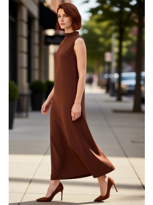 PayBuy Kadınlar Için Düz Dalgıç Kolsuz Maxi Shift Elbise Modern ve Rahat Şıklık Sunarak Konfor Verir