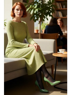 FRM Kadın Gofre Dokulu Maxi Elbise Bodycon Kesim Uzun Kollu Kayık Yaka Sırt Dekolteli Kış Stili