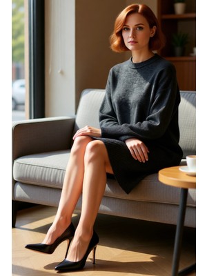 FRM Kadın Soğuk Havaların Vazgeçilmezi Shift Kesim Düşük Kollu Mini Triko Elbise Rahatlık Sunar