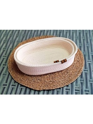 Ev Banyo Hasır Sepet Jüt Kordon Ip Örme Dikiş Çok Amaçlı Havlu Düzenleyici Organizer