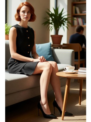 FRM Kadın A Kesim Tüvit Mini Elbise Düğmeli Şık Tasarım Kolsuz Bisiklet Yaka Kış Sezonu Için Ideal