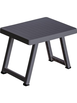 0010 Portatif Katlanabilir Kamp Piknik Balkon Masası - Küçük Plastik Katlanır Sehpa Antrasit
