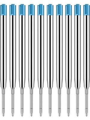 Mavi Tükenmez Kalem Yedeği 10 Adet Tükenmez Kalem Içi Yedek Mavi Metal Tükenmez Kalem Içi Okul Ofis Jel Kalem Içi