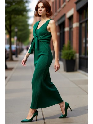 PayBuy Kadın Bodycon Kesim Midi Triko Elbise Uzun Kollu Uyumlu Kazak Ikili Takım Şık Günlük Stile Uygun