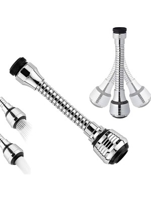 Musluk Uzatma Hortumu, Musluk Hortumu, Musluk Perlatörü, 360° Dönebilen Filtre, Musluk, Mutfak ve Banyo Için