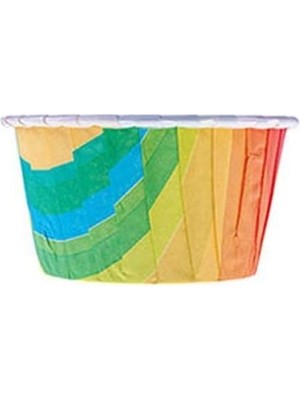 Pearl Shop 50LI Muffin Kalıbı - Cupcake Kalıpları, Su Geçirmez ve Yağ Geçirmez Pişirme Kağıtları, Ev Veya Parti Için Alüminyum Folyo Pişirme Kek Kapları - Gökkuşağı