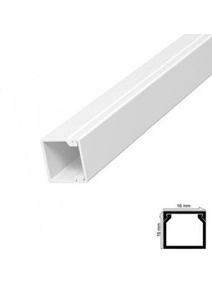 Kablo Kanalı 16X16 mm 2 Metre Yapışkanlı Bantlı 6 Adet