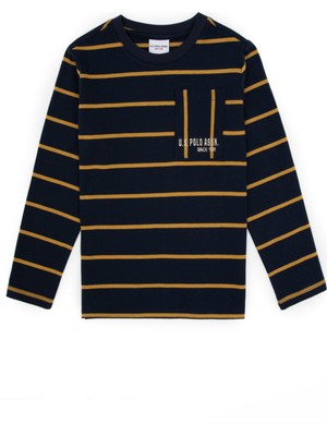 U.S. Polo Assn. Erkek Çocuk Açık Lacivert Bisiklet Yaka Süprem Sweatshirt 50316622-VR059