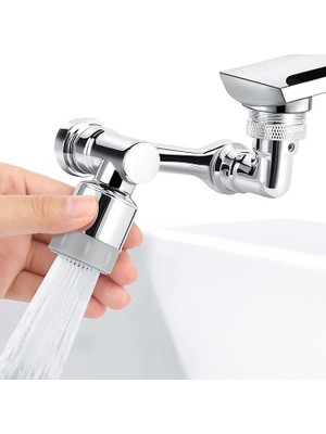 Pearl Shop 1080 Derece Dönebilen Robotik Kol Musluk Başlığı, Musluk Uzatma Aparatı Ucu, A1, Krom