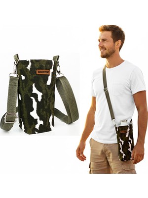 Woodycord El Yapımı 1 Litrelik Matara ve Termos Kılıfı Kamuflaj