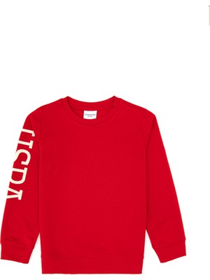 U.S. Polo Assn. Erkek Çocuk Kırmızı Basic Bisiklet Yaka Sweatshirt 50313831-VR171