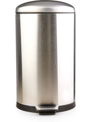 Primanova Bombe Kapaklı Çelik Çöp Kovası - Inox - 30 Lt