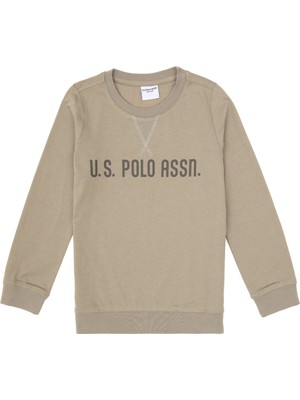 U.S. Polo Assn. Erkek Çocuk Açık Haki Bisiklet Yaka Sweatshirt 50314939-VR183