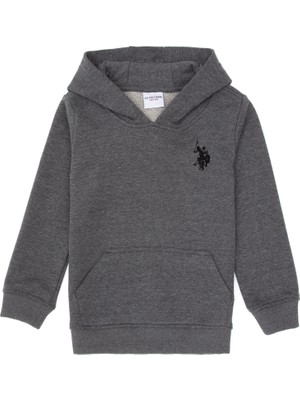 U.S. Polo Assn. Erkek Çocuk Antrasit Melanj Basic Kapüşonlu Sweatshirt 50313980-VR081
