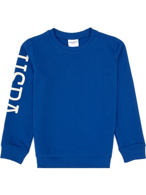 U.S. Polo Assn. Erkek Çocuk Mavi Basic Bisiklet Yaka Sweatshirt 50313831-VR212
