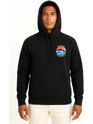 Bahriyeli Collection Kapüşonlu Tcg Ağ-6 A-1581 Cep ve Sırt Tasarımlı Unisex Sweatshirt
